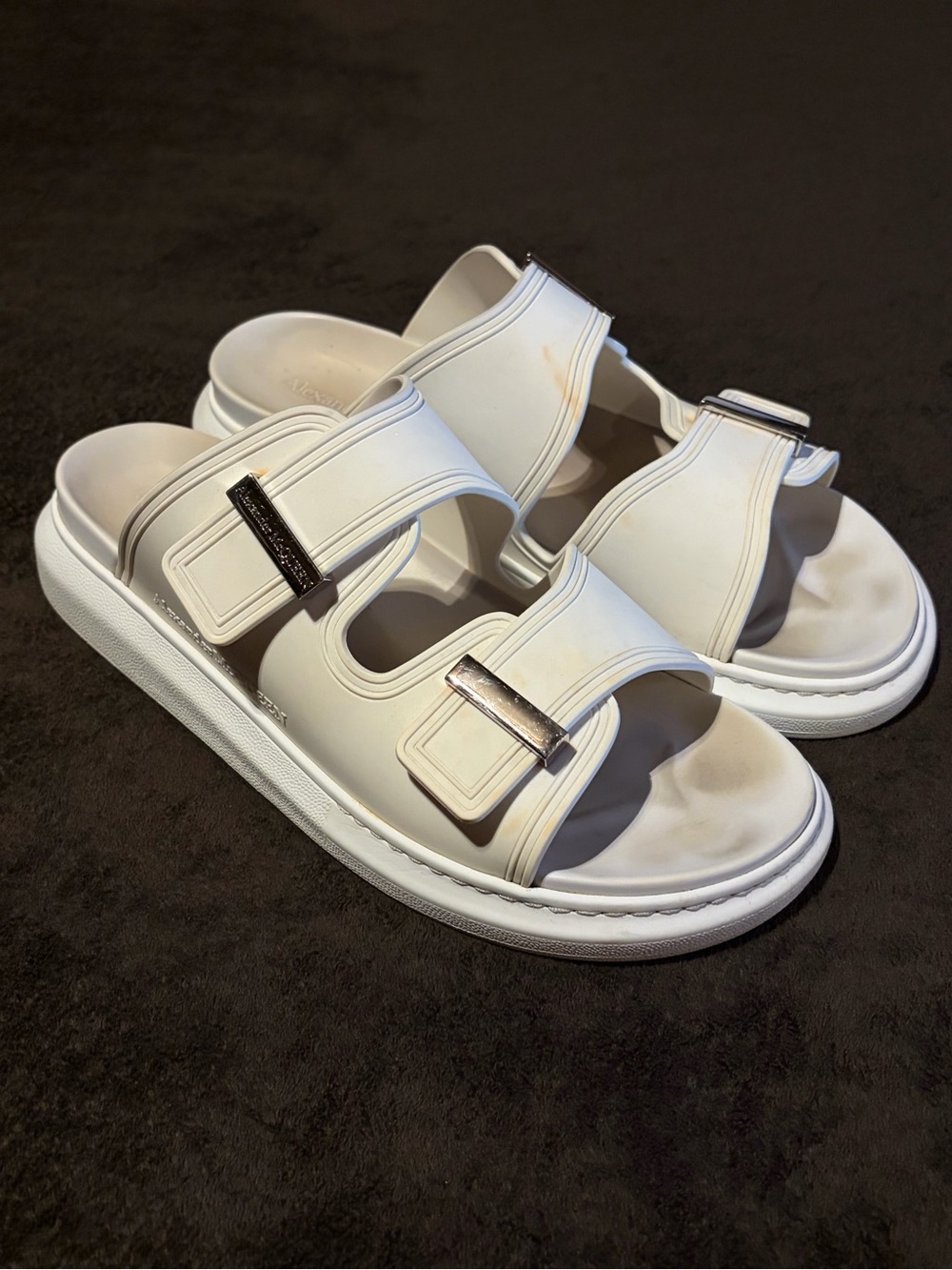 Alexander McQueen Men's Oversized Hybrid Slide in Ivory